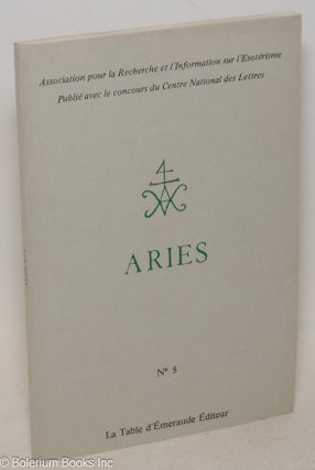 Cat.No: 262093 Aries. No 5. Association pour la Recherche et l'Information sur...