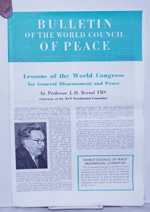 Cat.No: 262122 Bulletin of the World council of Peace, No. 9 (9th year), September 1962