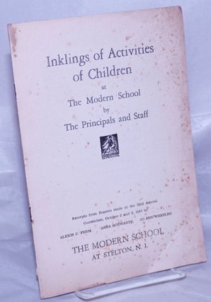 Cat.No: 262154 Inklings of Activities of Children at the Modern School by the Principals...