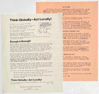 Cat.No: 262278 Think globally - act locally [together with] On the Beach [two handbills]....