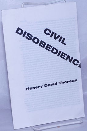 Cat.No: 262672 Civil Disobedience. Henry David Thoreau