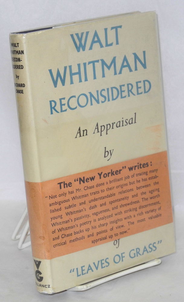 Cat.No: 26293 Walt Whitman reconsidered. Richard V. Chase.