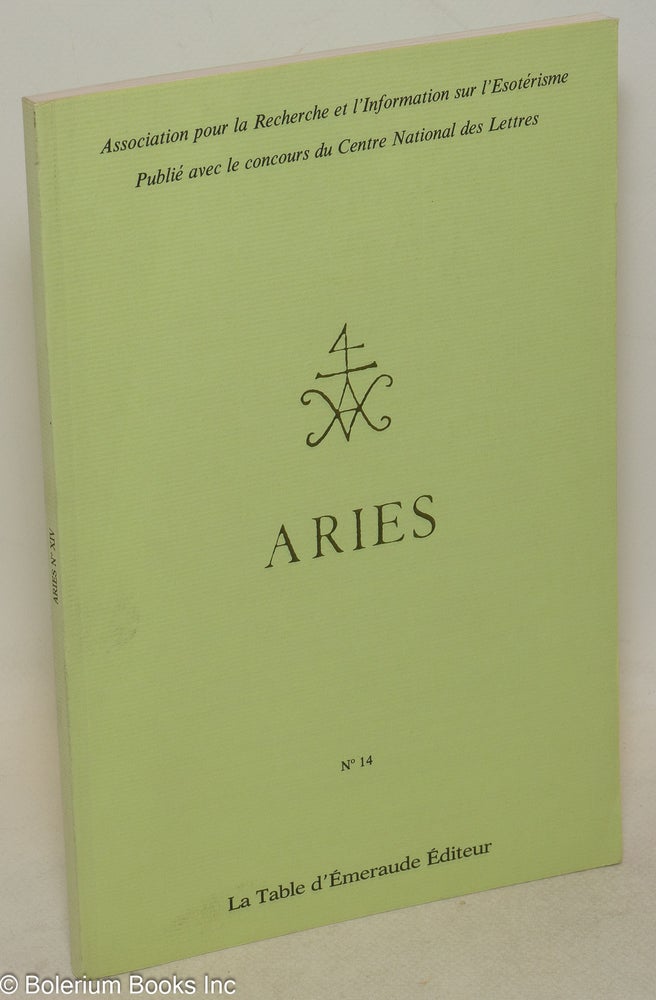 Cat.No: 263067 Aries. No 15. Association pour la Recherche et l'Information sur l'Esoterisme. Antoine Faivre, Roland Edighoffer, Jean-Paul Corsetti.
