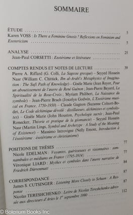 Aries. No 15. Association pour la Recherche et l'Information sur l'Esoterisme.