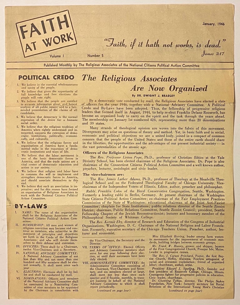 Cat.No: 263308 Faith at Work. Vol. 1 no. 5 (January 1946)