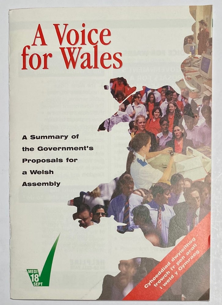 Cat.No: 263336 A voice for Wales: the Government's proposals for a Welsh Assembly / Llais dros Gymru : cynigion y llywodreath ar gyfer cynulliad Cymreig
