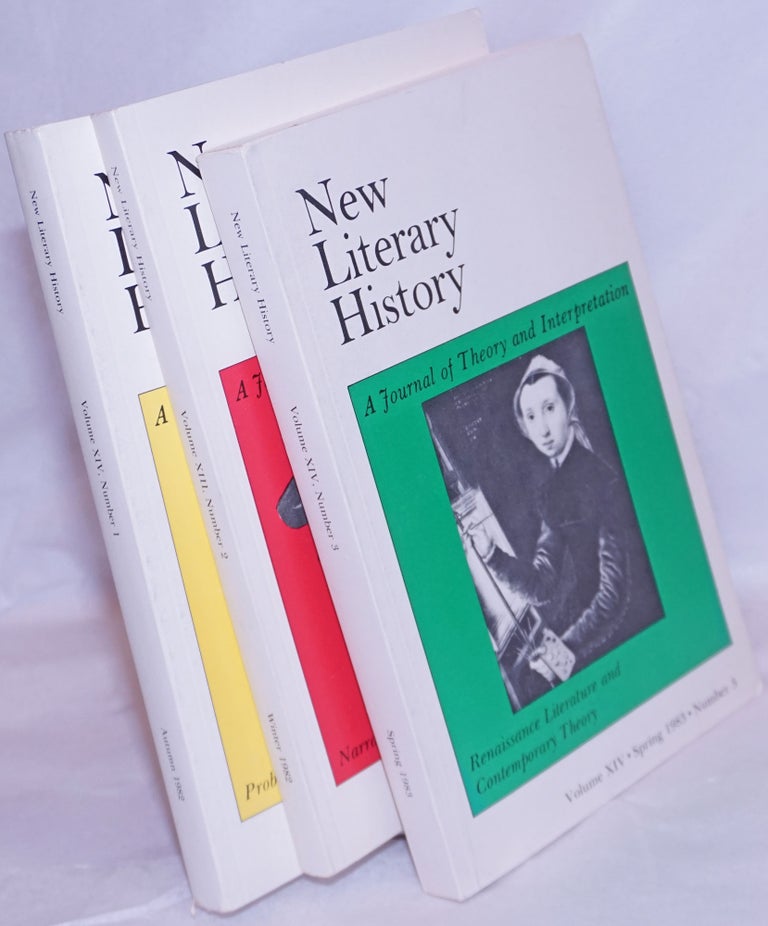 Cat.No: 263737 New Literary History. A Journal of Theory & Interpretation, Nos. 1-3, 1982-1983