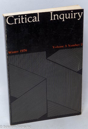 Cat.No: 263746 Critical Inquiry, 1976, Winter, Vol. 3, No. 2. Sheldon Sacks, founding
