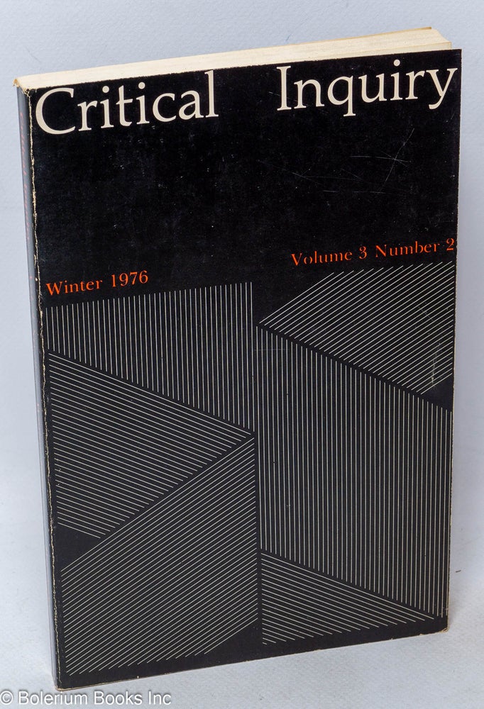 Cat.No: 263746 Critical Inquiry, 1976, Winter, Vol. 3, No. 2. Sheldon Sacks, founding.