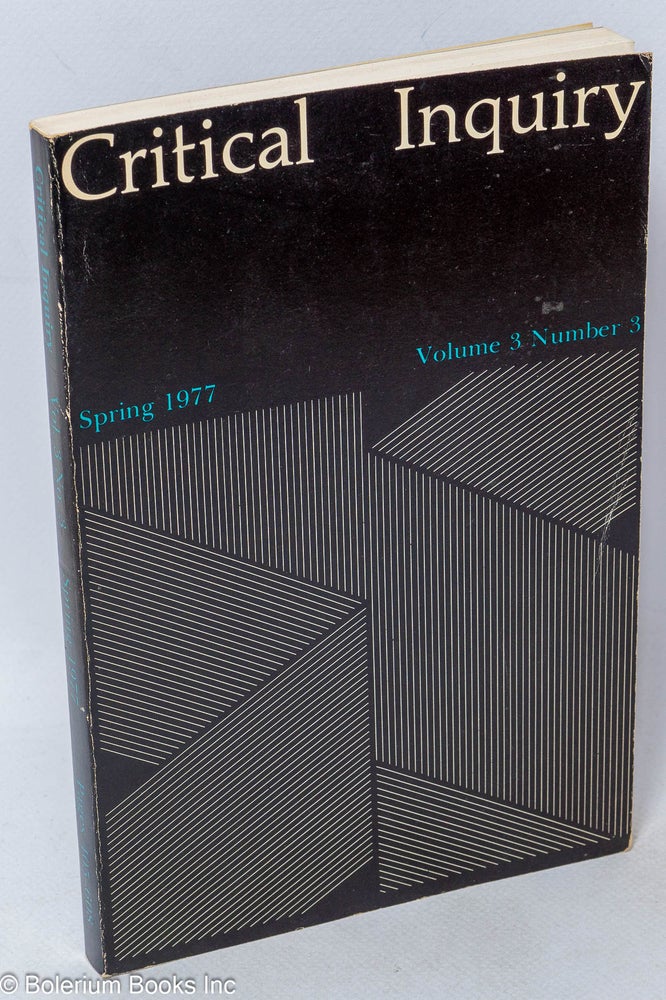 Cat.No: 263747 Critical Inquiry, 1977, Spring, Vol. 3, No. 3. Sheldon Sacks, founding.
