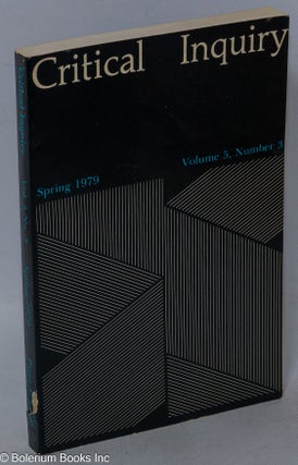 Cat.No: 263784 Critical Inquiry, 1979, Spring, Vol. 5, No. 3. Sheldon Sacks, founding