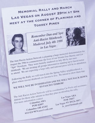 Cat.No: 263826 Memorial rally and march, Las Vegas on August 29th at 5pm, meet at the...