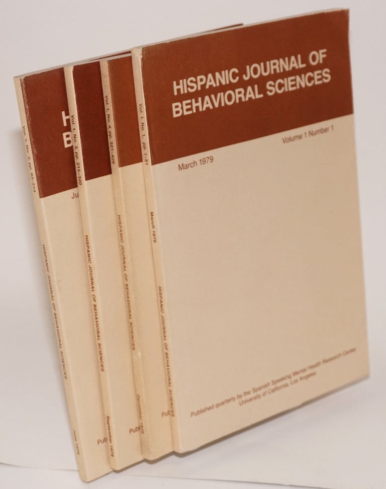 Cat.No: 26388 Hispanic journal of behavioral sciences; volume 1, numbers 1-4, March-December, 1979. Amado M. Padilla.