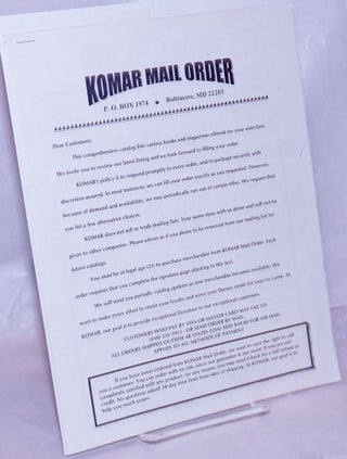Cat.No: 264017 Komar Mail Order [brochure