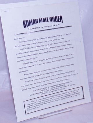 Cat.No: 264017 Komar Mail Order [brochure