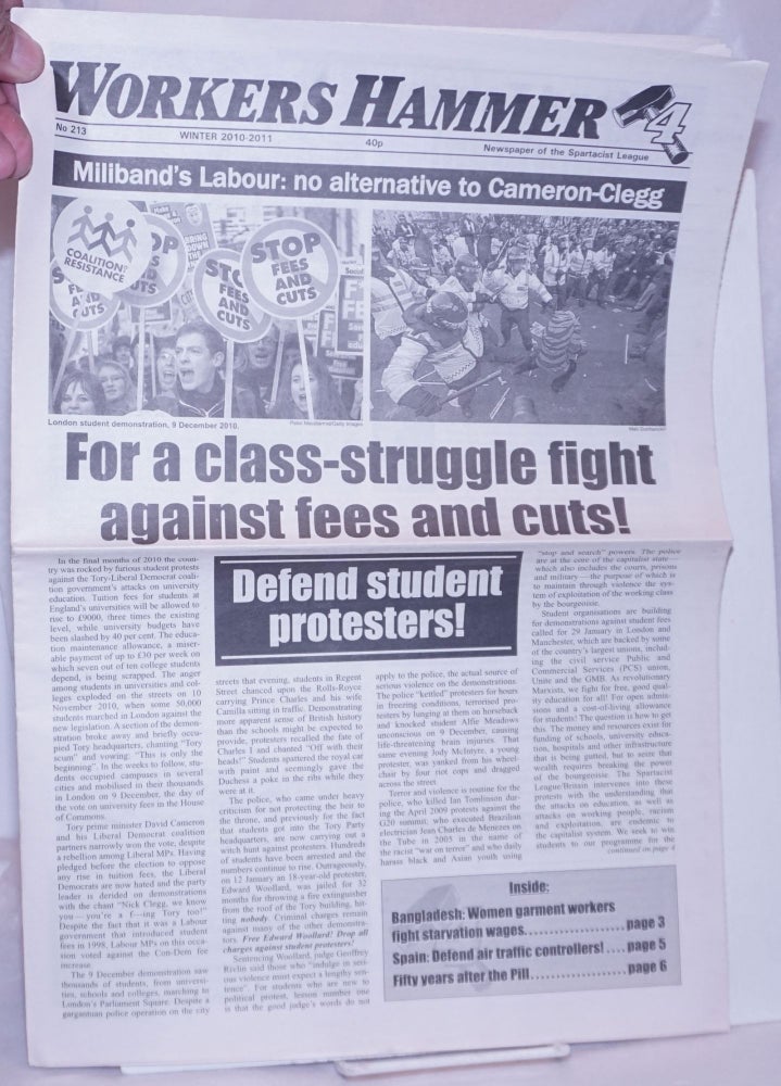 Cat.No: 264366 Workers Hammer: Newspaper of the Spartacist League[Britain] 2010-2011, Winter, No. 213