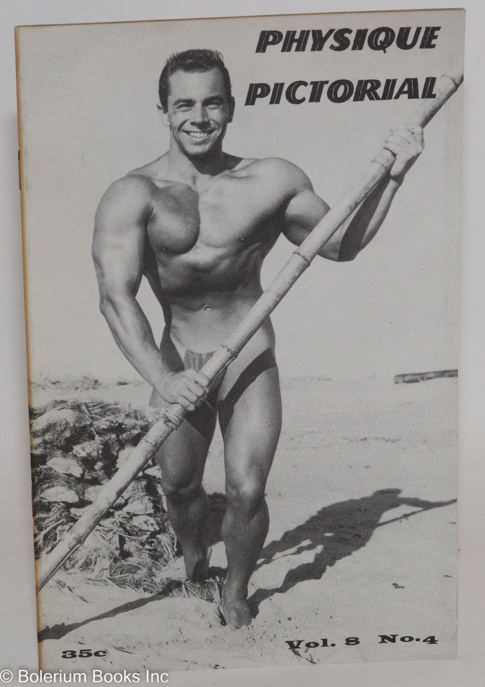 Cat.No: 264462 Physique Pictorial vol. 8, #4, Winter 1958 [released March 1959 stated inside]. Bob Mizer, Tom of Finland photographer, Santiago, Bill Mac Lane, Domenique aka Lon of NY, Spartan, Etienne aka Dom Orejudos.