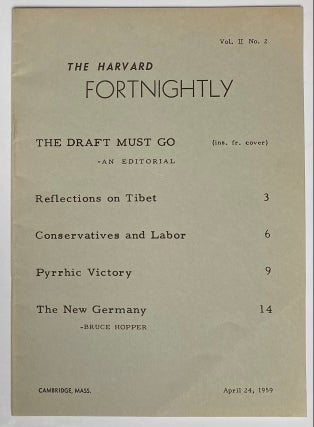 Cat.No: 264847 The Harvard Fortnightly. Vol. 2 no. 2 (April 24, 1959