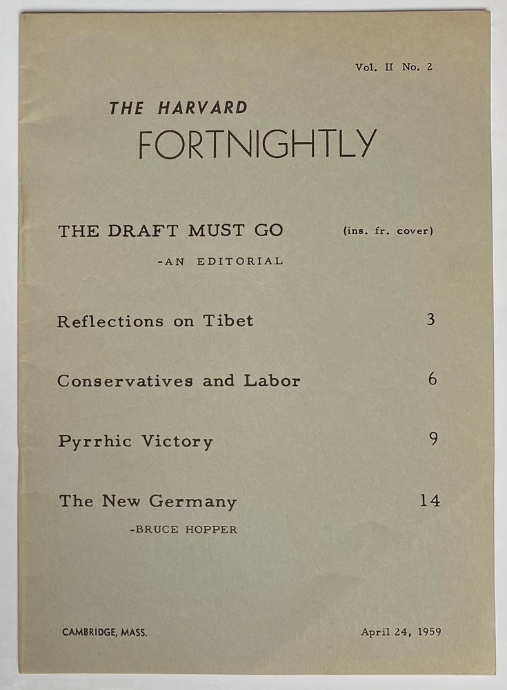 Cat.No: 264847 The Harvard Fortnightly. Vol. 2 no. 2 (April 24, 1959)