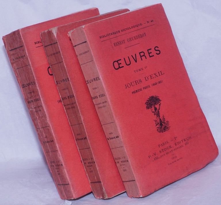 Cat.No: 264985 Oeuvres: Jours d'Exil [3 volumes]. Ernest Coeurderoy, biographical J. Gross, Max Nettlau, Jacques.