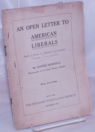 Cat.No: 2656 An open letter to American liberals, with a note on recent documents....