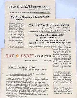 Cat.No: 266295 Ray O. Light Newsletter. Vol. 1 no. 1 (March 1979), together with nos. 57...