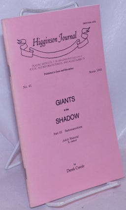 Cat.No: 266421 Higginson Journal #41: Giants in the Shadow part 3; Sadomasochism. Derek...