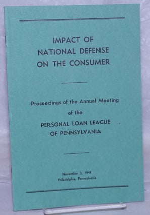 Cat.No: 266486 Impact of National Defense on the Consumer: Proceedings of the Annual...