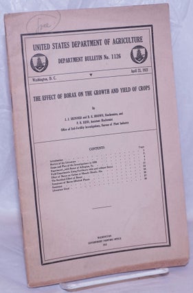 Cat.No: 266512 The Effect of Borax on the Growth and Yield of Crops. J. J. Skinner,...