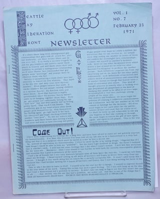 Cat.No: 266837 Seattle Gay Liberation Front Newsletter: vol. 1, #7, February 23, 1971:...