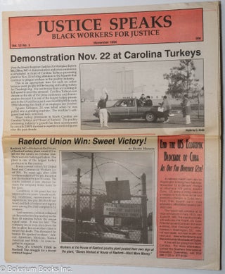 Cat.No: 267171 Justice Speaks: Vol. 12 No. 3, November 1994. Black Workers for Justice