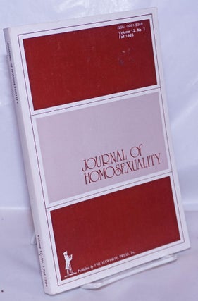 Cat.No: 267227 Journal of Homosexuality: vol. 12, #1, Fall 1985. John P. De Cecco,...