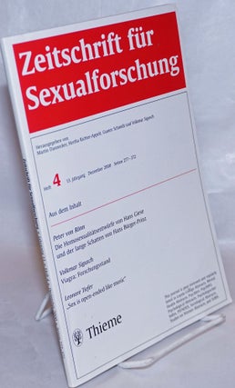 Zeitschrift für sexualforschung: vol. 13, #4, Dezember 2000: Die Homosexualitätsentwürfe von Hans Giese und der lange Schatten von Hans Bürger-Prinz