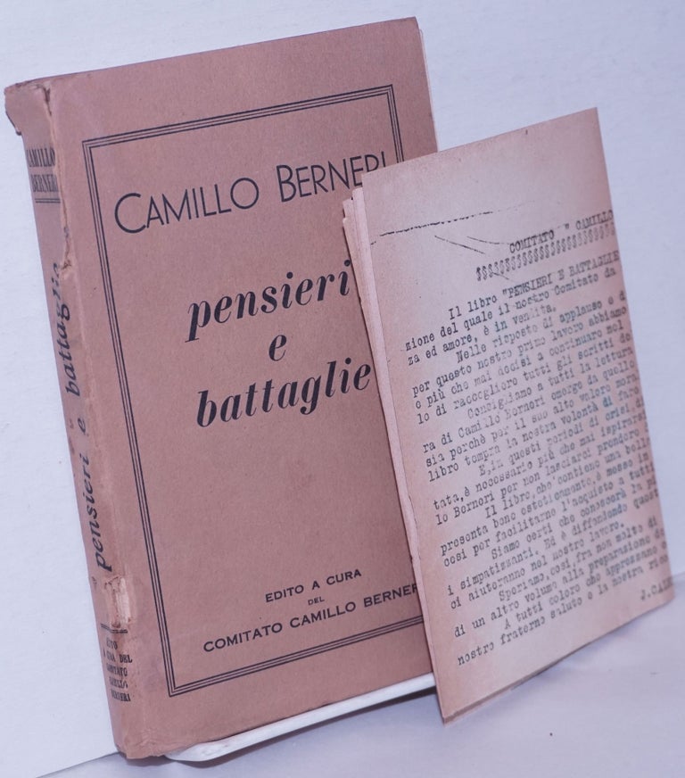 Cat.No: 267417 Pensieri e Battaglie. Camillo Berneri, Emma Goldman.