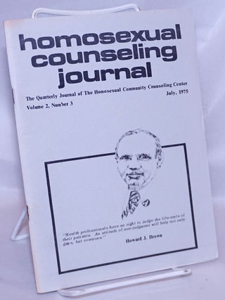 Cat.No: 267997 Homosexual counseling journal: the quarterly journal of the Homosexual...