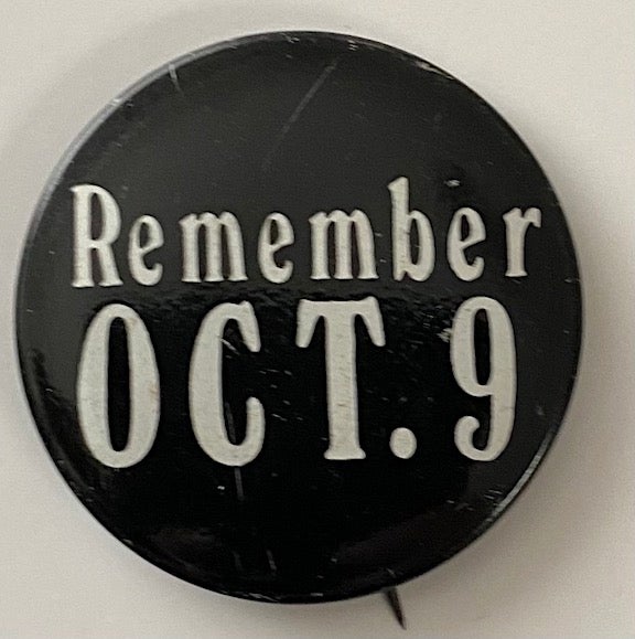 Cat.No: 268003 Remember Oct. 9 [pinback button]