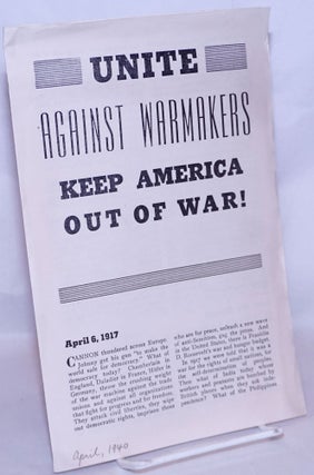 Cat.No: 268065 Unite against warmakers, keep America out of war! USA Communist Party