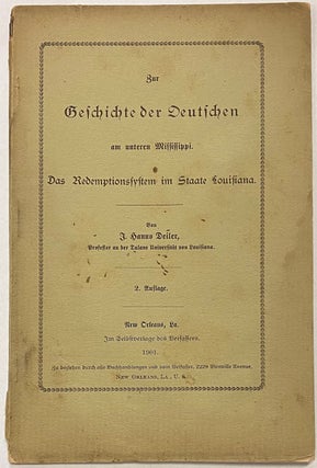 Cat.No: 268093 Zur Geschichte der deutschen am unteren Mississippi: das Redemptionssystem...