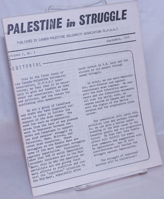 Cat.No: 268197 Palestine in struggle [two issues: Vol. 1 nos. 1 and 5