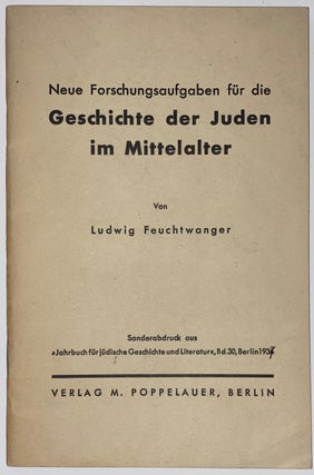 Cat.No: 268262 Neue Forschungsaufgaben für die Geschichte der Juden im Mittelalter....