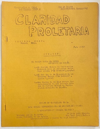 Cat.No: 268402 Claridad Proletaria. Segunda época, numero tres (Feb. 1937