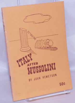 Cat.No: 268455 Italy after Mussolini. John Hewetson