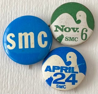 Cat.No: 268584 (Three different pinback buttons). Student Mobilization Committee, to End...