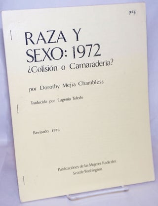 Cat.No: 268908 Raza y Sexo: 1972 ¿Colisión o Camaradería? Revisado. Dorothy Mejia...