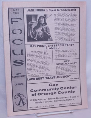 Cat.No: 268972 Focus: Gay Community Center of Orange County newspaper vol. 6, #5, May...