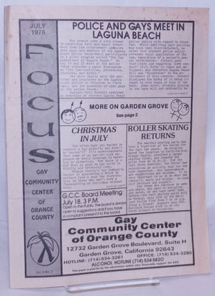 Cat.No: 268973 Focus: Gay Community Center of Orange County newspaper vol. 6, #7, July...