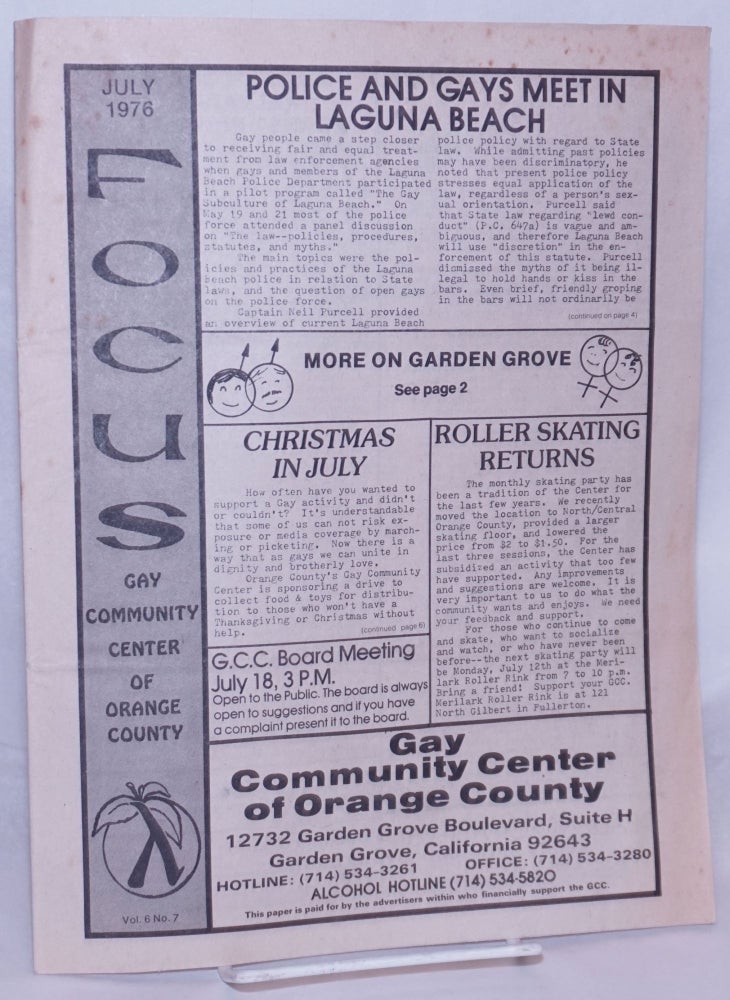 Cat.No: 268973 Focus: Gay Community Center of Orange County newspaper vol. 6