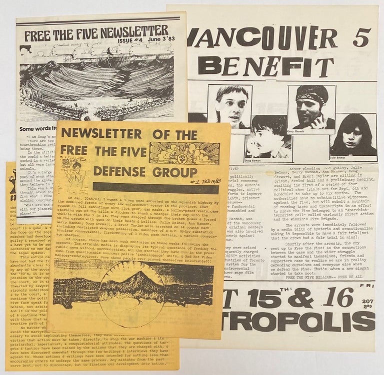 Cat.No: 269102 Newsletter of the Free the Five Defense Group [three issues, later shortened to "Free the Five Newsletter," plus related handbill]