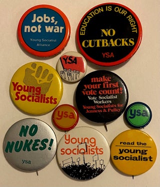 Cat.No: 269273 [Ten different YSA pinback buttons]. Young Socialist Alliance