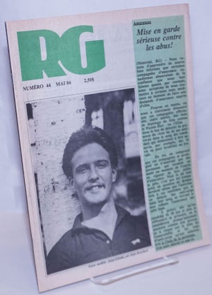 Cat.No: 269372 Le magazine RG [Revue Gai]: le mensuel gai Québécois; #44, Mai 1986:...